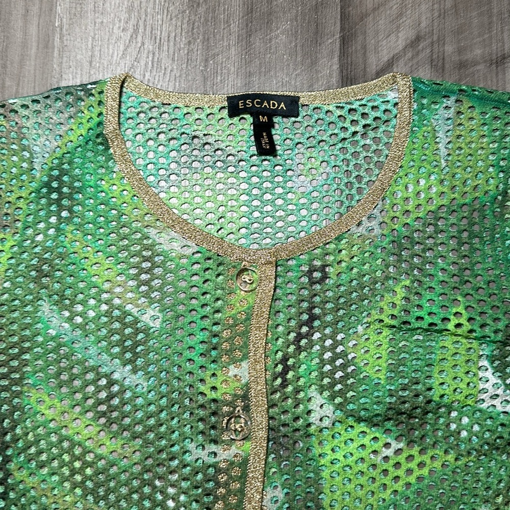 Escada Mesh Button Down Top - Medium - image 4